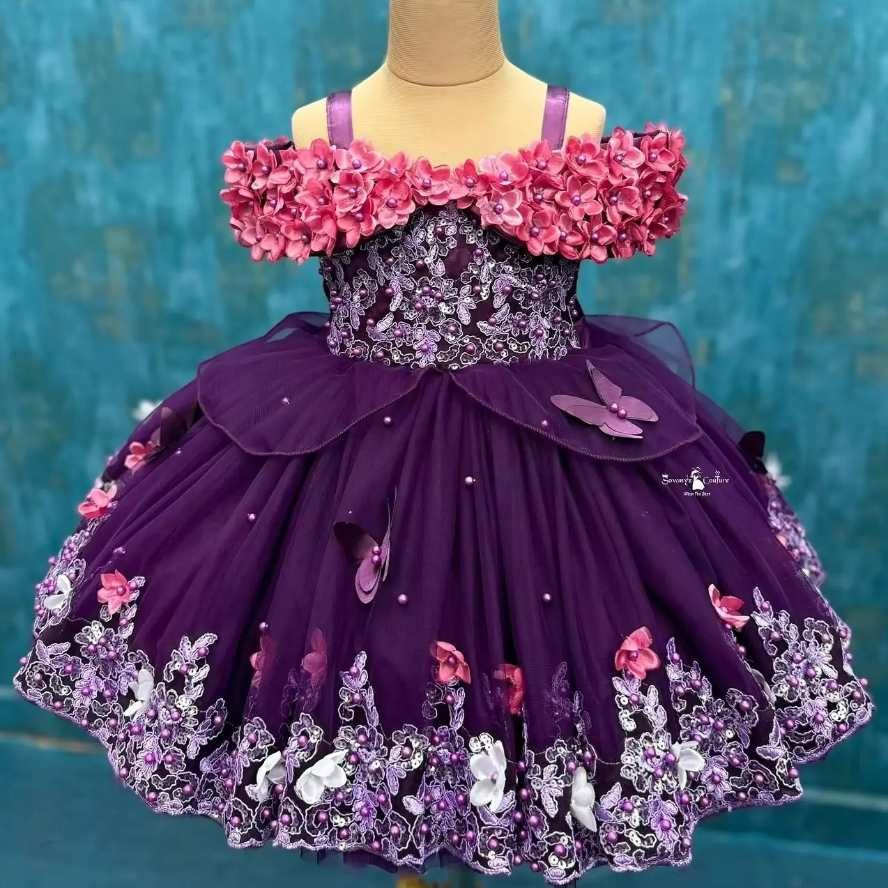 Dark Purple Flower Girls Birthday Party Dresses Customized Beads Girl's Dresses for Wedding Baby Kids Pageant Gowns
Dark Purple Flower Girls Birthday Party Dresses Customized Beads Girl's Dresses for Wedding Baby Kids Pageant Gowns