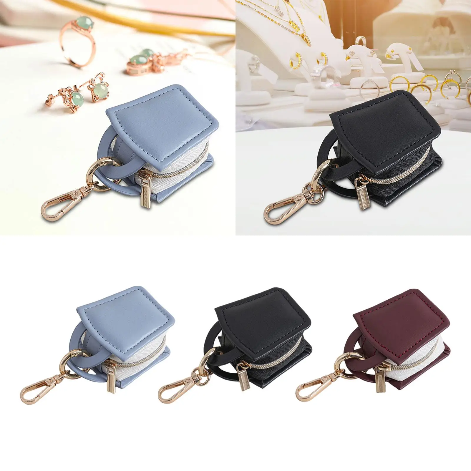 Ring Holder Keychain PU Leather Ring Keeper Case for Traveling Gym for Women
Ring Holder Keychain PU Leather Ring Keeper Case for Traveling Gym for Women