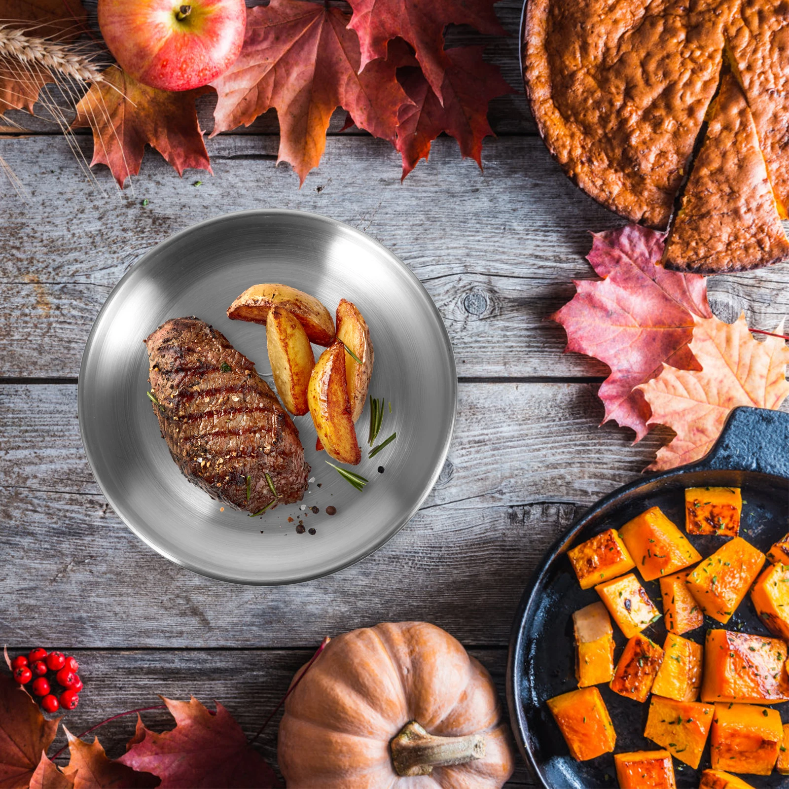 3pcs Stainless Steel Barbecue Pan Silver Round Plates Kids Metal Dishes Dinner Vintage Fruit Beef Snack Camping
3pcs Stainless Steel Barbecue Pan Silver Round Plates Kids Metal Dishes Dinner Vintage Fruit Beef Snack Camping