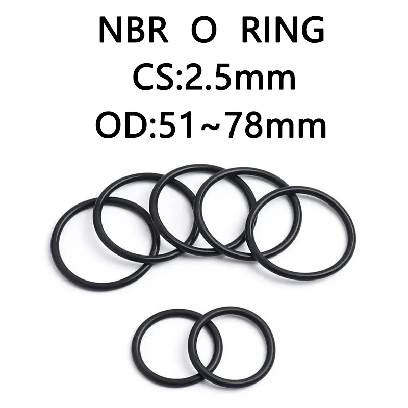 10/50Pcs NBR O Ring Gasket Thickness CS 2.5mm OD 51~78mm Nitrile Rubber Round O Type Corrosion Oil Resist Sealing Washer Blackr
10/50Pcs NBR O Ring Gasket Thickness CS 2.5mm OD 51~78mm Nitrile Rubber Round O Type Corrosion Oil Resist Sealing Washer Blackr