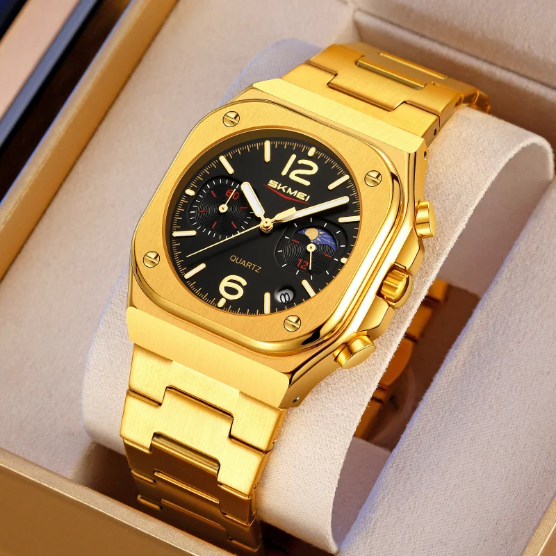 SKMEI square men's high-end luxury watch, chronograph with day and month display, business quartz watch
SKMEI square men's high-end luxury watch, chronograph with day and month display, business quartz watch