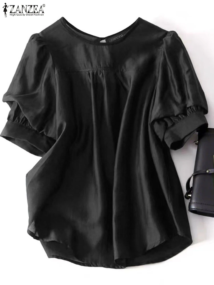 2025 Summer Solid Color Blouses ZANZEA Women Casual O Neck Short Sleeve Blusas Stylish Work OL Shirt Female Tunic Tops Oversize
2025 Summer Solid Color Blouses ZANZEA Women Casual O Neck Short Sleeve Blusas Stylish Work OL Shirt Female Tunic Tops Oversize