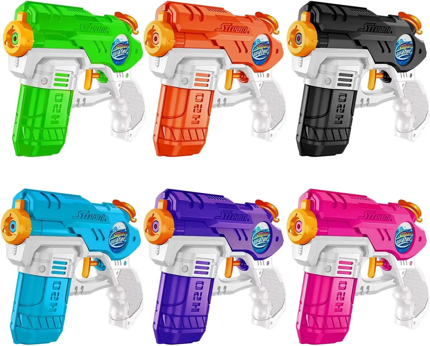 6 Pack Kids Water Guns with 220CC Tank, 15-20 Feet Range for Pool Beach Fun
6 Pack Kids Water Guns with 220CC Tank, 15-20 Feet Range for Pool Beach Fun