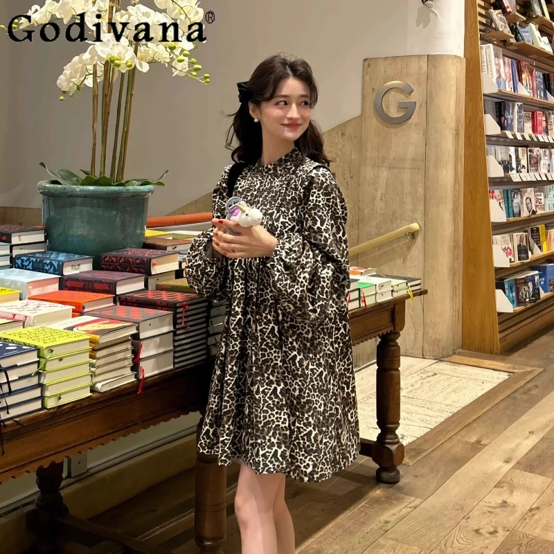 Japanese Fashion Leopard Print Long-sleeved Dresses Spring and Summer Girls' Sweet Loose Casual Short Dress Women's Daily Dress
Japanese Fashion Leopard Print Long-sleeved Dresses Spring and Summer Girls' Sweet Loose Casual Short Dress Women's Daily Dress