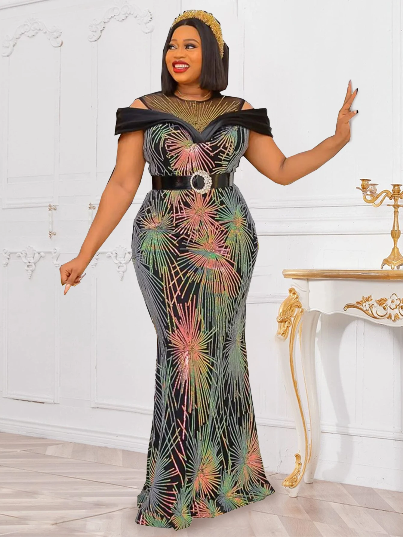Vintage Sparkly Long Bodycon Mermaid Party Dress For Women Sleeveless Printed Floor Length Shealth Glitter Cocktail Prom Gowns
Vintage Sparkly Long Bodycon Mermaid Party Dress For Women Sleeveless Printed Floor Length Shealth Glitter Cocktail Prom Gowns