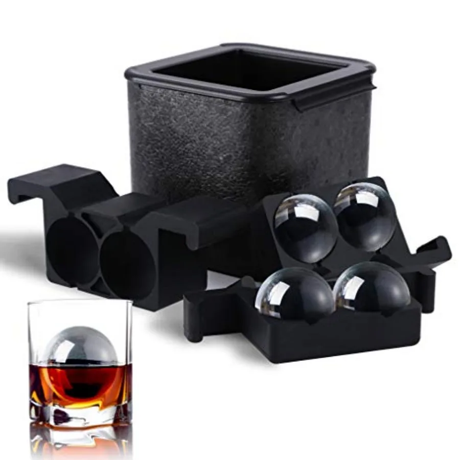 Crystal Clear Ice Ball Maker, 4 Cavity Large Clear Ice Balls Form, 2.5" Round Ice Sphere Trays for Whiskey, Cocktail, Brandy, B
Crystal Clear Ice Ball Maker, 4 Cavity Large Clear Ice Balls Form, 2.5" Round Ice Sphere Trays for Whiskey, Cocktail, Brandy, B