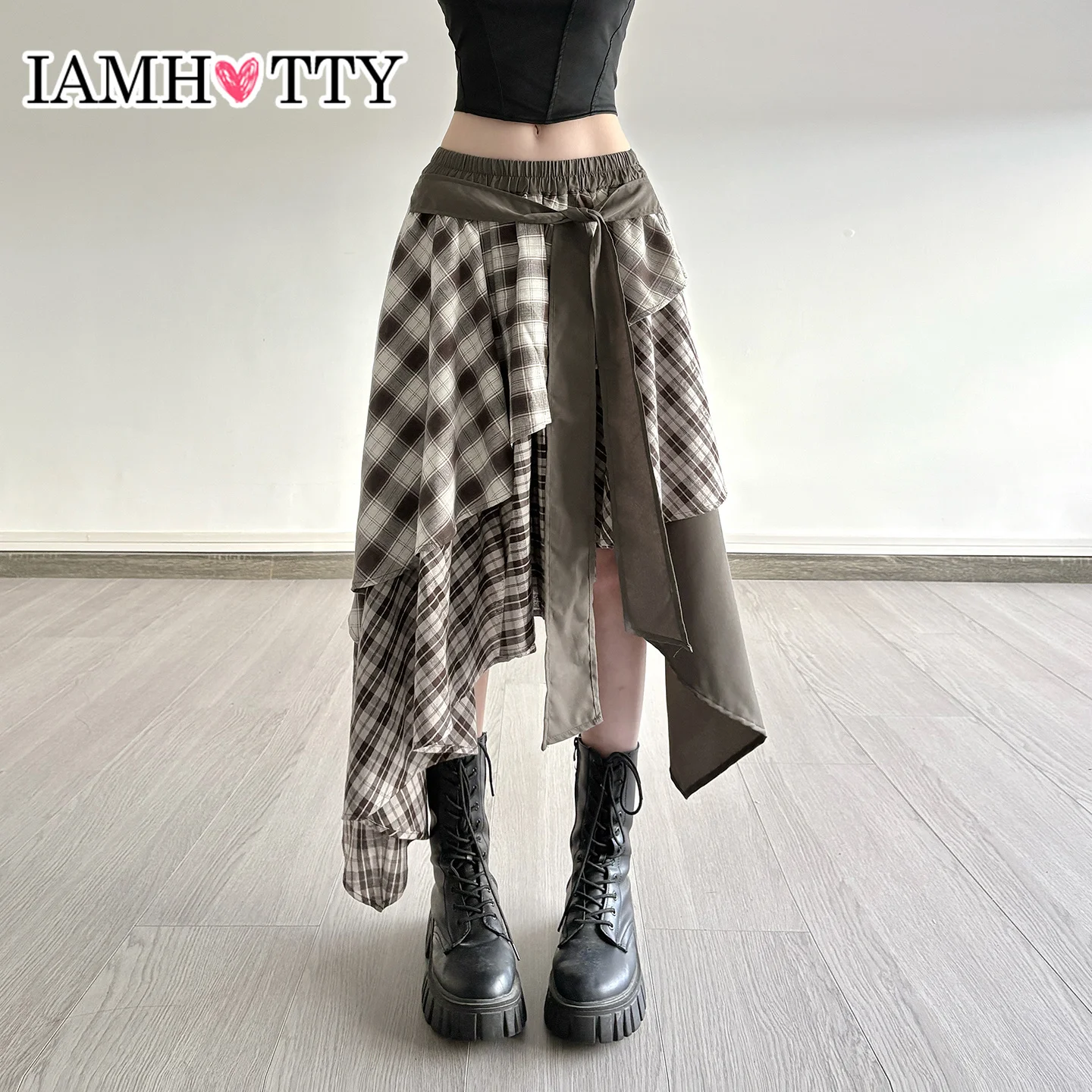 IAMHOTTY Tie-up Plaid Asymmetrical Skirt College Style A-line Long Irregular Skirts Korean Fashion Streetwear Vintage Outfits
IAMHOTTY Tie-up Plaid Asymmetrical Skirt College Style A-line Long Irregular Skirts Korean Fashion Streetwear Vintage Outfits