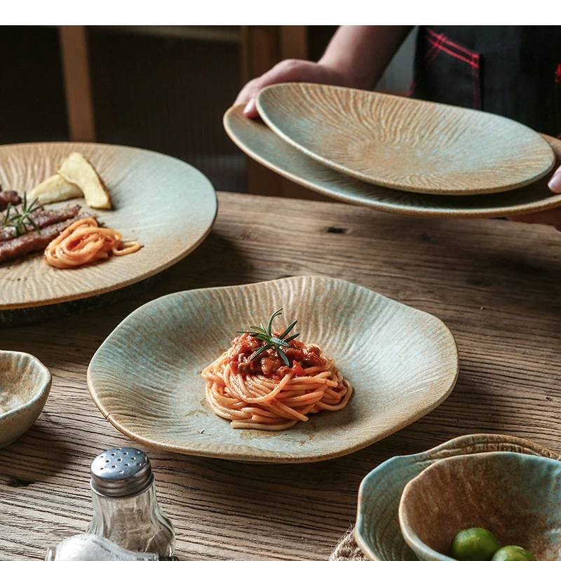 Japanese Vintage Ceramic Dining Plate Hotel Restaurant Dishes Decoration Tableware Dinner Party Steak Salad Dessert
Japanese Vintage Ceramic Dining Plate Hotel Restaurant Dishes Decoration Tableware Dinner Party Steak Salad Dessert