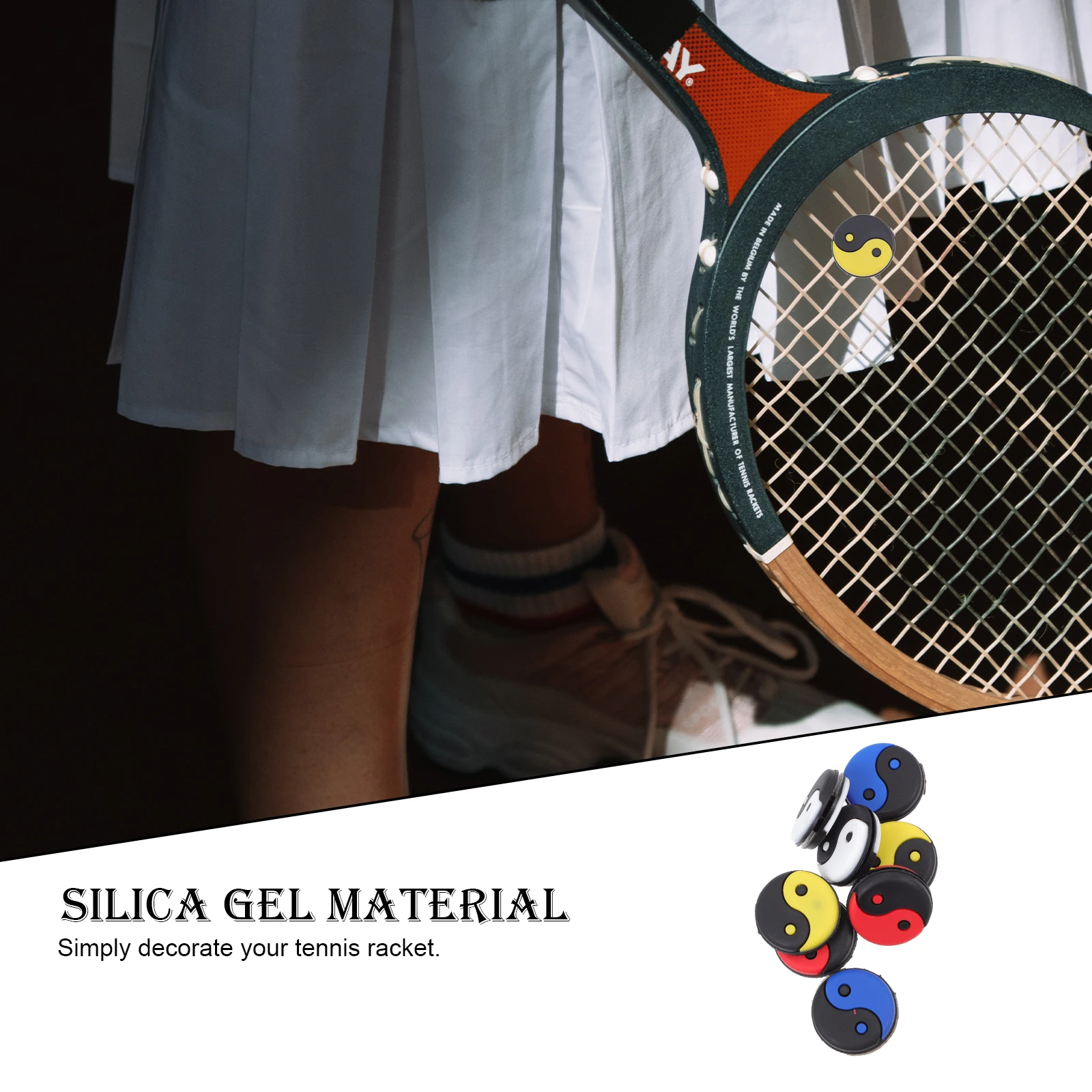Set of 6 Tennis Racket Dampeners Shock Absorbers Vibration Reducer Accessories Sports silica gel Practicability Stretchy
Set of 6 Tennis Racket Dampeners Shock Absorbers Vibration Reducer Accessories Sports silica gel Practicability Stretchy