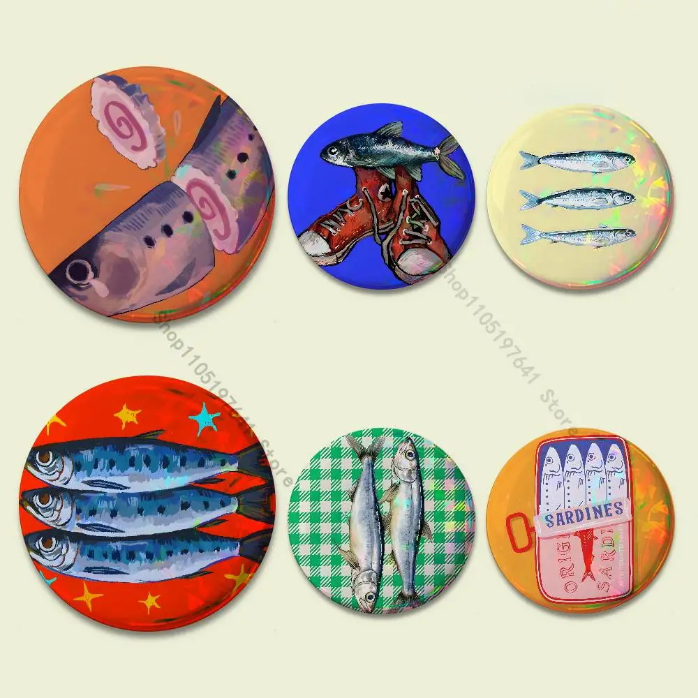 Coastal Charm Sardine Badges Button Round Creative Pin Brooch Badge Bag Decor Fans Collect Friends Gifts
Coastal Charm Sardine Badges Button Round Creative Pin Brooch Badge Bag Decor Fans Collect Friends Gifts