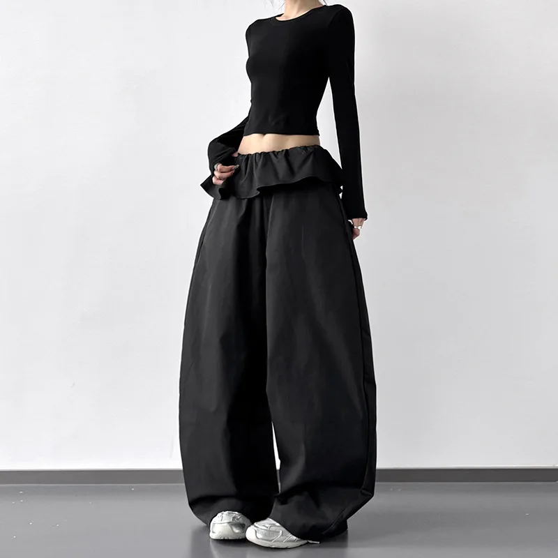 2026 Early Autumn Women's Casual Pants Women's Lotus Leaf Edge High Waist Skinny Loose Versatile Straight Wide Leg Pants
2026 Early Autumn Women's Casual Pants Women's Lotus Leaf Edge High Waist Skinny Loose Versatile Straight Wide Leg Pants