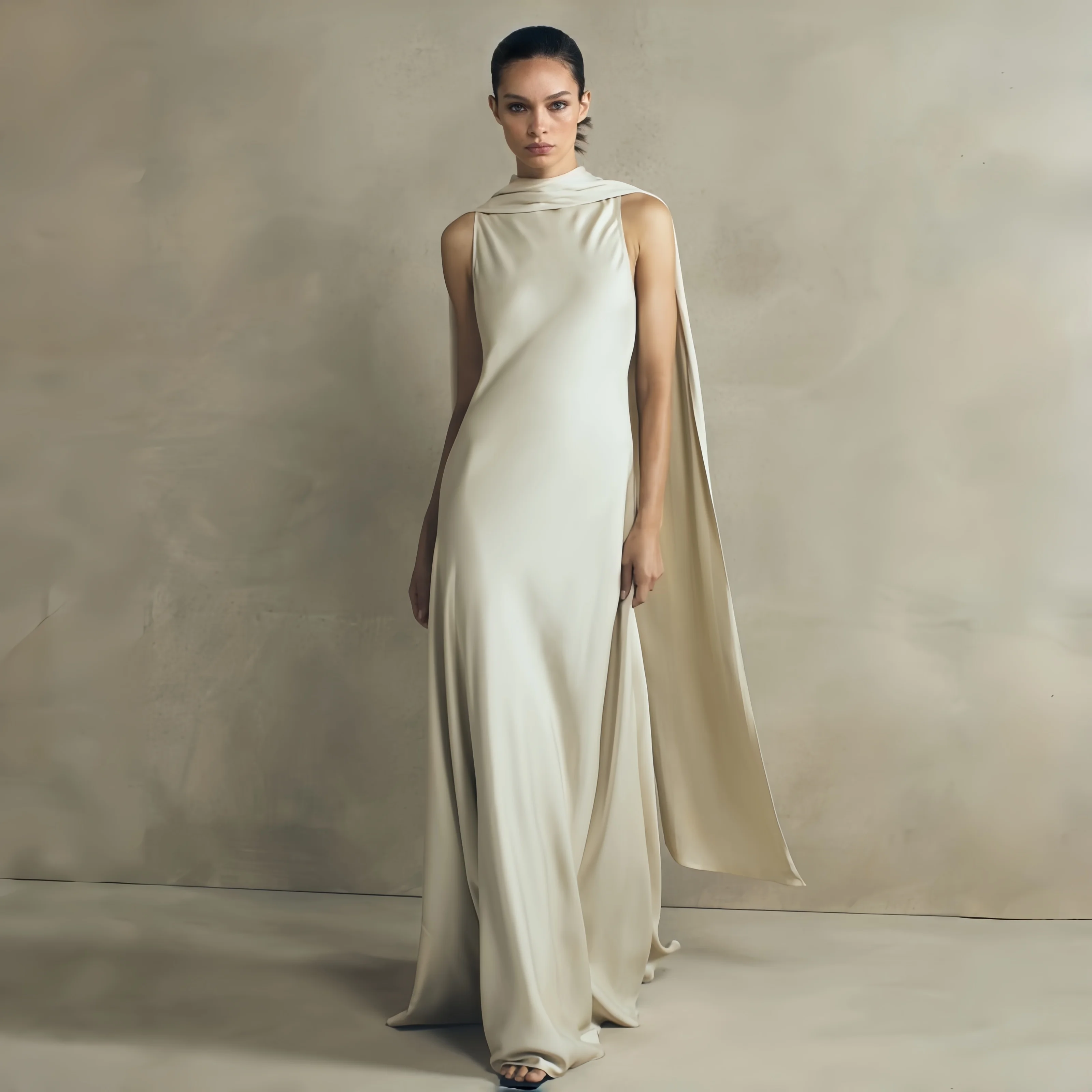 Customized White Classic Graceful Crew Neck Satin Evening Dress Sleeveless Temperament High Quality Party Dress Robe de soirée
Customized White Classic Graceful Crew Neck Satin Evening Dress Sleeveless Temperament High Quality Party Dress Robe de soirée