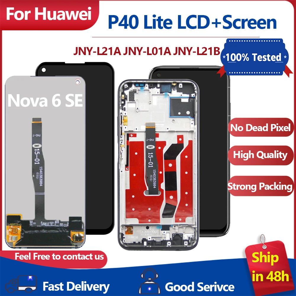 ЖК-дисплей для Huawei P40 Lite, сенсорный экран с дигитайзером в сборе, с рамкой, сменный ЖК-дисплей для Nova 6 SE
ЖК-дисплей для Huawei P40 Lite, сенсорный экран с дигитайзером в сборе, с рамкой, сменный ЖК-дисплей для Nova 6 SE