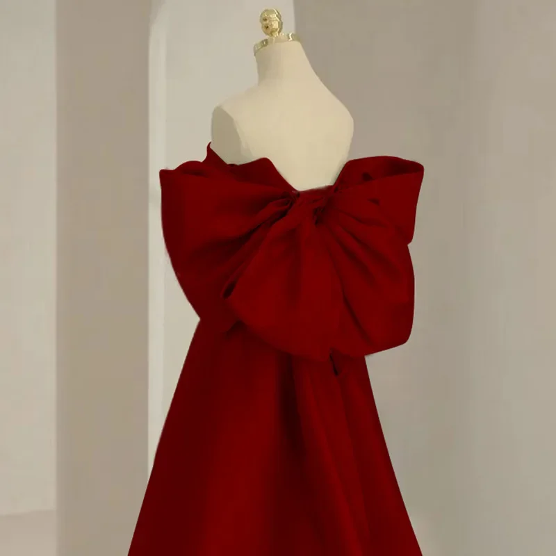 Sexy Strapless Burgundy Wedding Dress Qipao Elegant Back Bow A-Line Maxi Dress Formal Party Dress Sweet Princess Banquet
Sexy Strapless Burgundy Wedding Dress Qipao Elegant Back Bow A-Line Maxi Dress Formal Party Dress Sweet Princess Banquet