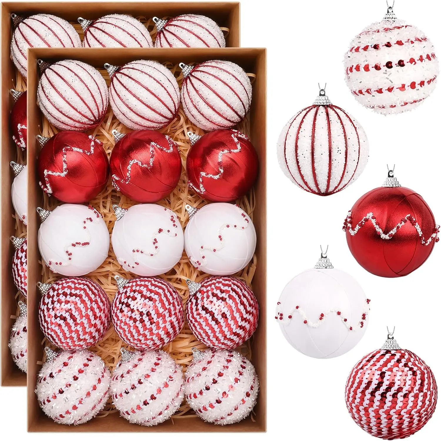 30piece3.14-inch Christmas ball accessory set,Christmas tree hanging ball accessories,flower garlands,home decor (red and white)
30piece3.14-inch Christmas ball accessory set,Christmas tree hanging ball accessories,flower garlands,home decor (red and white)