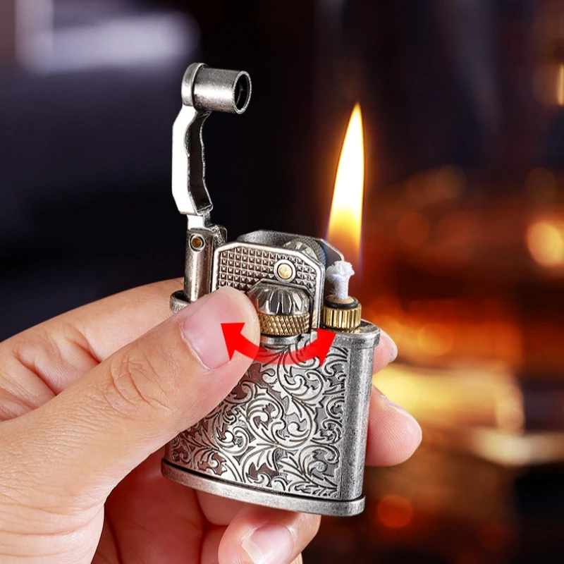 Metal Relief Equipment Side Sliding Ignition Lighter New Retro Carved Tang Grass Pattern Portable Lighter High-end Men's Gift
Metal Relief Equipment Side Sliding Ignition Lighter New Retro Carved Tang Grass Pattern Portable Lighter High-end Men's Gift