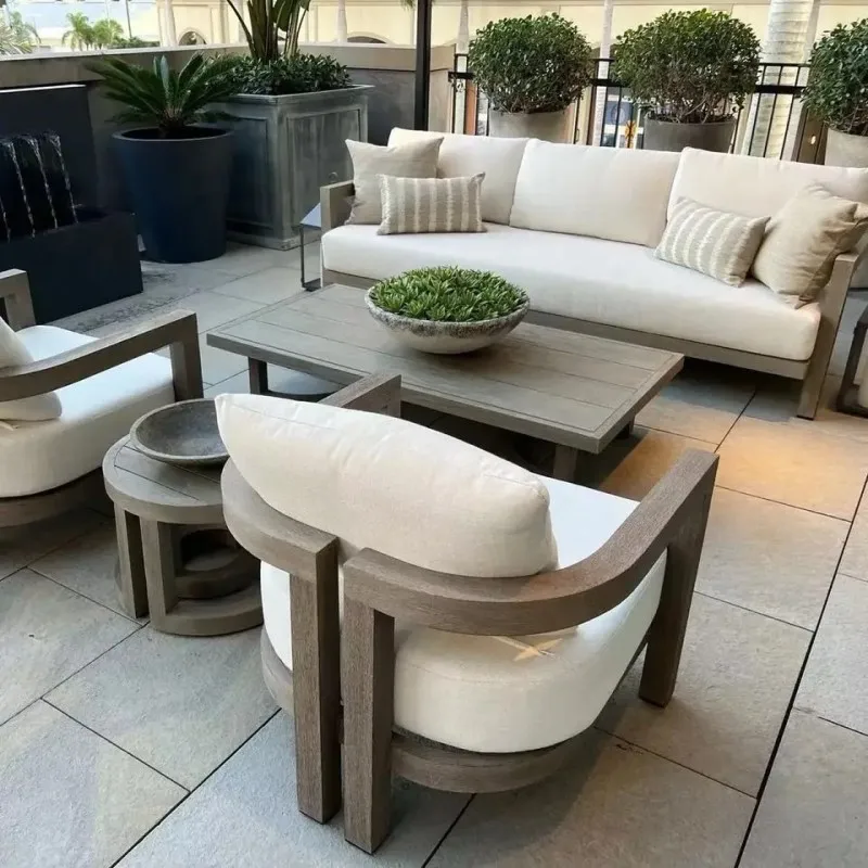 Outdoor Garden Villa Set Furniture All Weather Waterproof Fabric Teak Sofa Furniture Set
Outdoor Garden Villa Set Furniture All Weather Waterproof Fabric Teak Sofa Furniture Set
