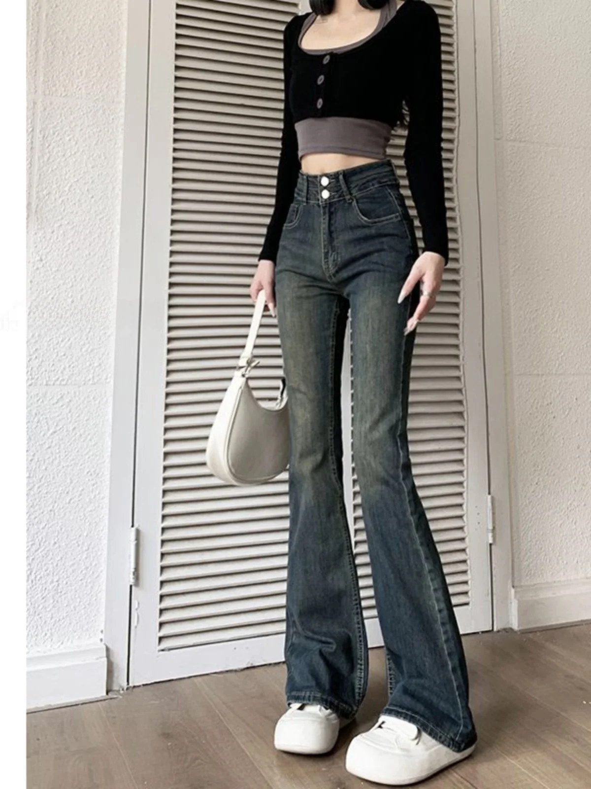 High Waist Bell Bot Jeans Elastic Slimming Cement ey Long Trousers Trendy Versatile New Sle Women's Denim Jeans
High Waist Bell Bot Jeans Elastic Slimming Cement ey Long Trousers Trendy Versatile New Sle Women's Denim Jeans
