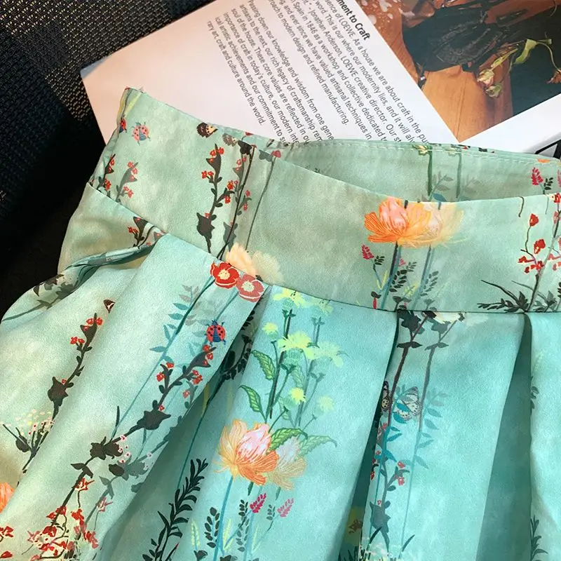 Green Printed Long Pleated Skirt Faldas Largas Slim Korean Women Jupe Skirts for Women 2025 Spring Summer
Green Printed Long Pleated Skirt Faldas Largas Slim Korean Women Jupe Skirts for Women 2025 Spring Summer