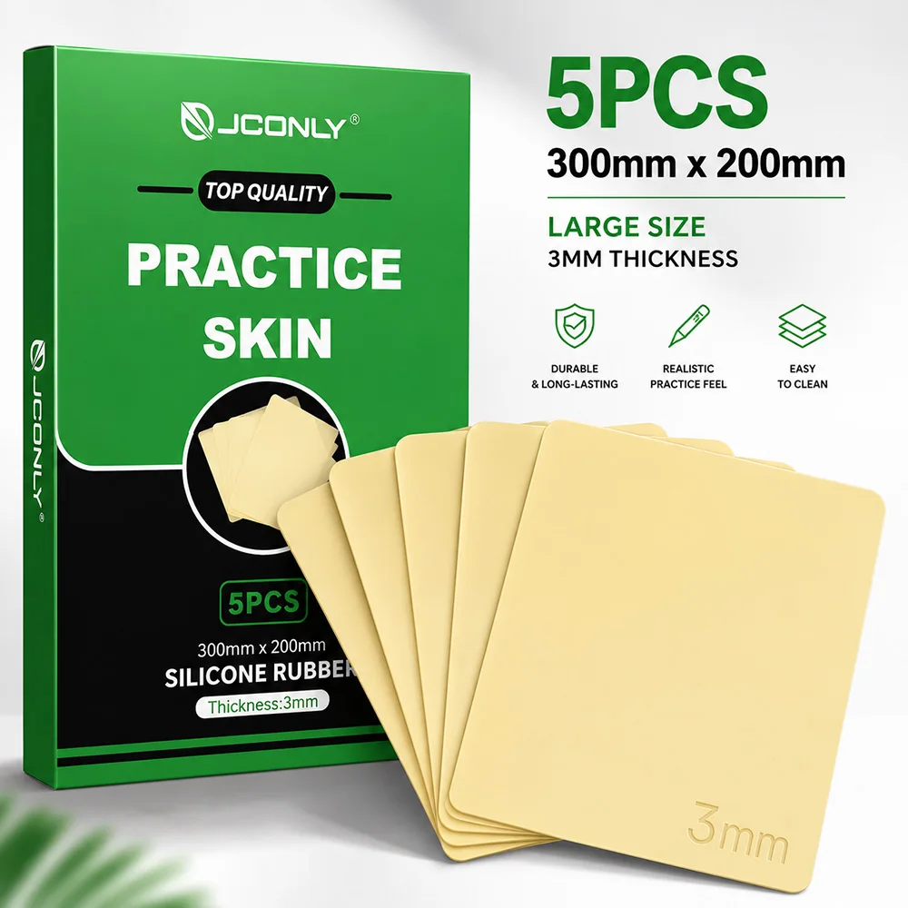 JCONLY 3mm Large Tattoo Practice Skin Premium Double-Sided Fake Skin Reusable Mat Silicone Tattoo Skin Makeup Tattoo Supplies
JCONLY 3mm Large Tattoo Practice Skin Premium Double-Sided Fake Skin Reusable Mat Silicone Tattoo Skin Makeup Tattoo Supplies