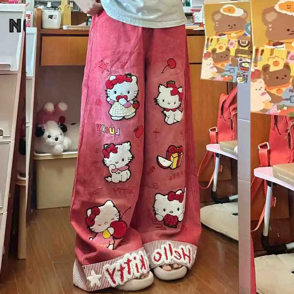 Cute Hello Kitty Cartoon Print 2025 Autumn New Casual Straight Leg Wide Leg Pants Loose and Fashionable Floor Hugging Jeans Gift
Cute Hello Kitty Cartoon Print 2025 Autumn New Casual Straight Leg Wide Leg Pants Loose and Fashionable Floor Hugging Jeans Gift