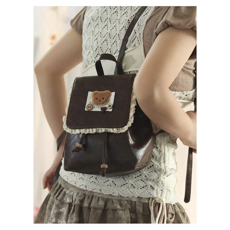 Retro Brown Mini Backpack Hot Girls Bear Creative Versatile Y2k Backpacks Female Vintage Sweet Shoulder Bag Mochila Aesthetic
Retro Brown Mini Backpack Hot Girls Bear Creative Versatile Y2k Backpacks Female Vintage Sweet Shoulder Bag Mochila Aesthetic