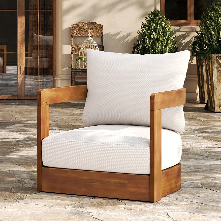 !@Oak Wood Outdoor Club Chair Modern Design Curved Tub Water-Resistant Cushions Garden Patio Furniture
!@Oak Wood Outdoor Club Chair Modern Design Curved Tub Water-Resistant Cushions Garden Patio Furniture