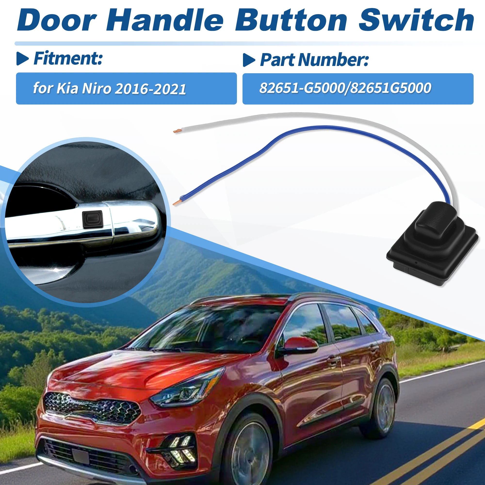 Car Front Door Exterior Door Handle Small Button Switch Cover For KIA NIRO 2016 2017 2018 2019 2020 2021 82651G5000 82661G5000
Car Front Door Exterior Door Handle Small Button Switch Cover For KIA NIRO 2016 2017 2018 2019 2020 2021 82651G5000 82661G5000