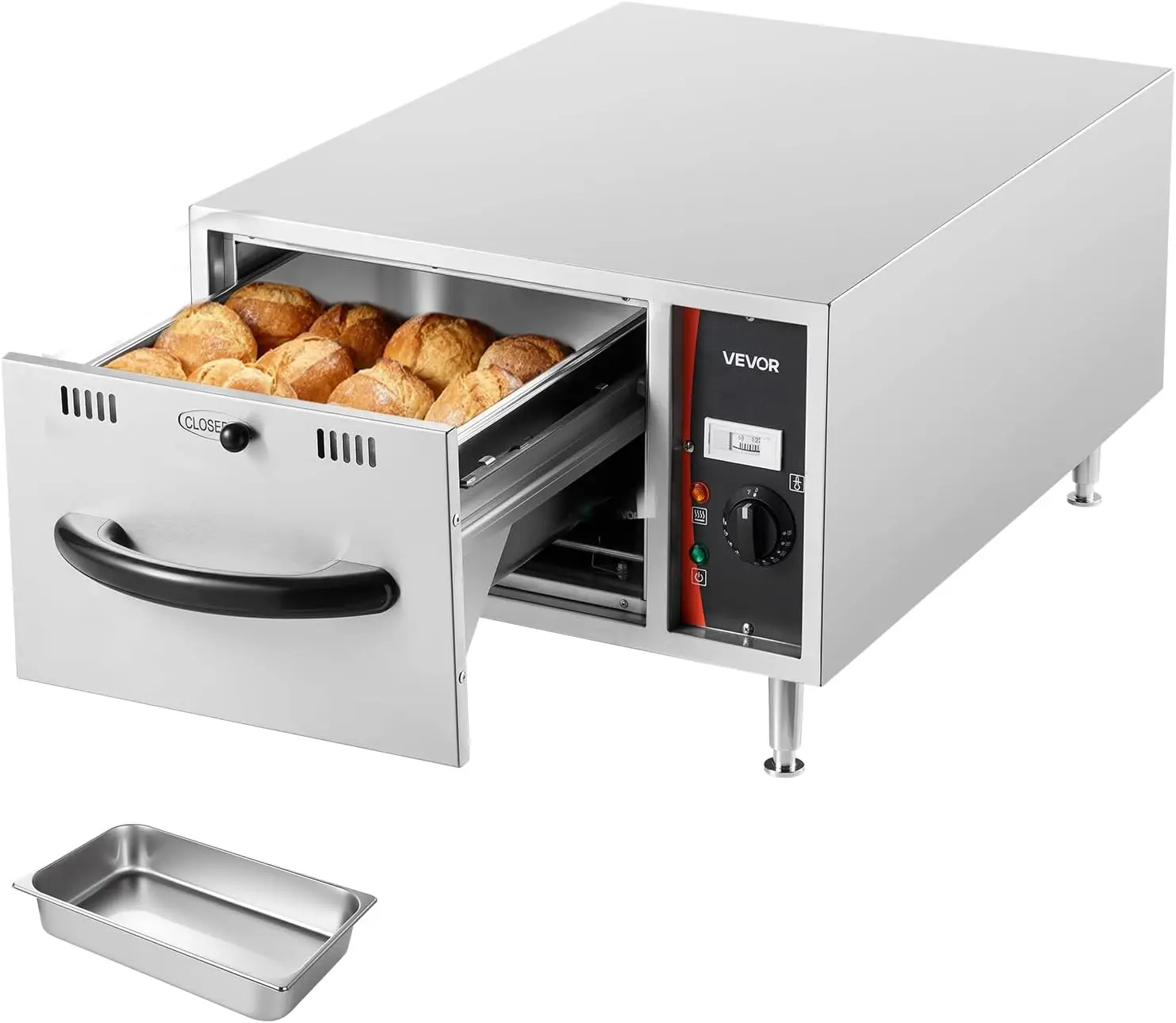 Commercial Electric Drawer Warmer, Single-Drawer Stainless Steel Food Warmer, Freestanding Slim Warming Drawer Cabinet
Commercial Electric Drawer Warmer, Single-Drawer Stainless Steel Food Warmer, Freestanding Slim Warming Drawer Cabinet
