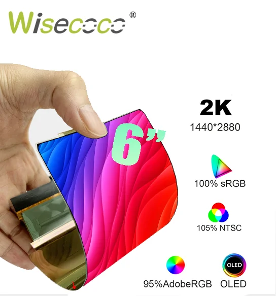 Wisecoco 6 inch 2880x1440 OLED Flexible Display 2K AMOLED Screen Bendable 100% sRGB For Raspberry Pi Macbook PC DIY KIT
Wisecoco 6 inch 2880x1440 OLED Flexible Display 2K AMOLED Screen Bendable 100% sRGB For Raspberry Pi Macbook PC DIY KIT