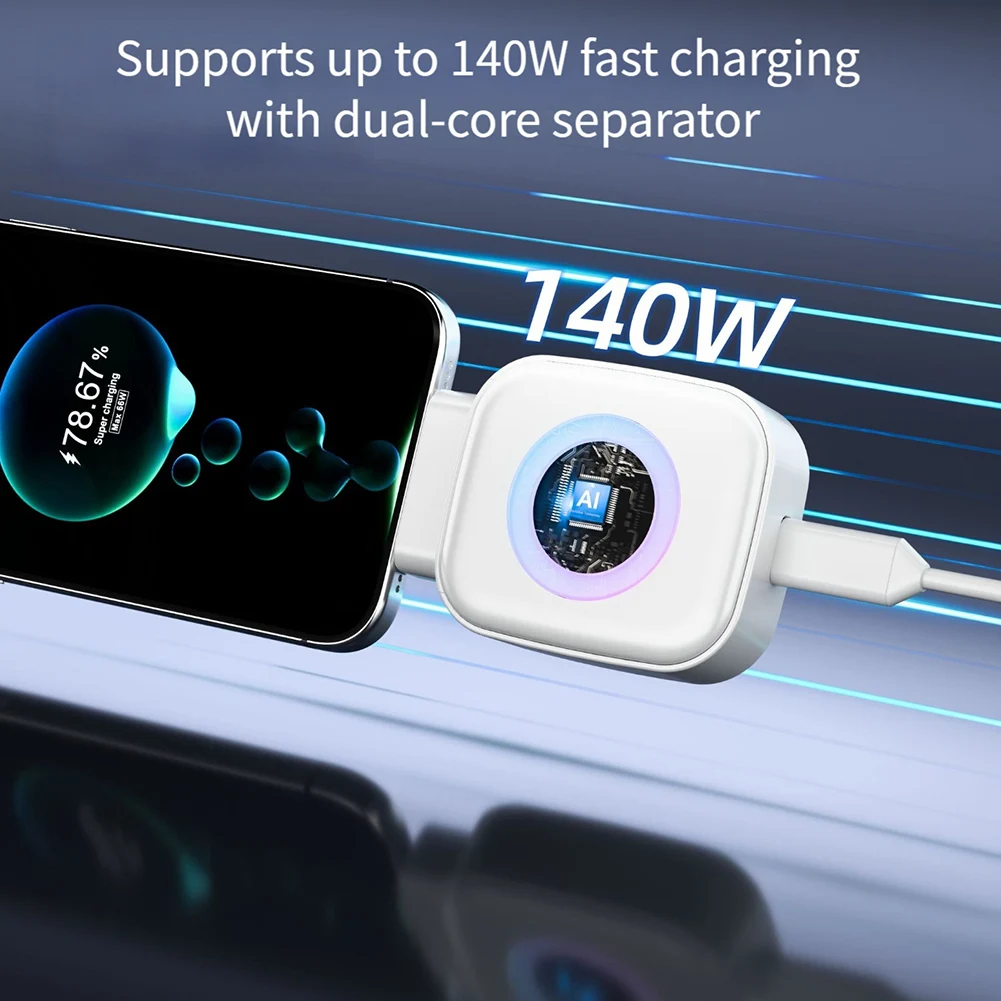 Fully Charged Automatic Separator 140W Fast Charge Automatic Stop Charging Adapter AI Recognition Full Charge Eject Device
Fully Charged Automatic Separator 140W Fast Charge Automatic Stop Charging Adapter AI Recognition Full Charge Eject Device 