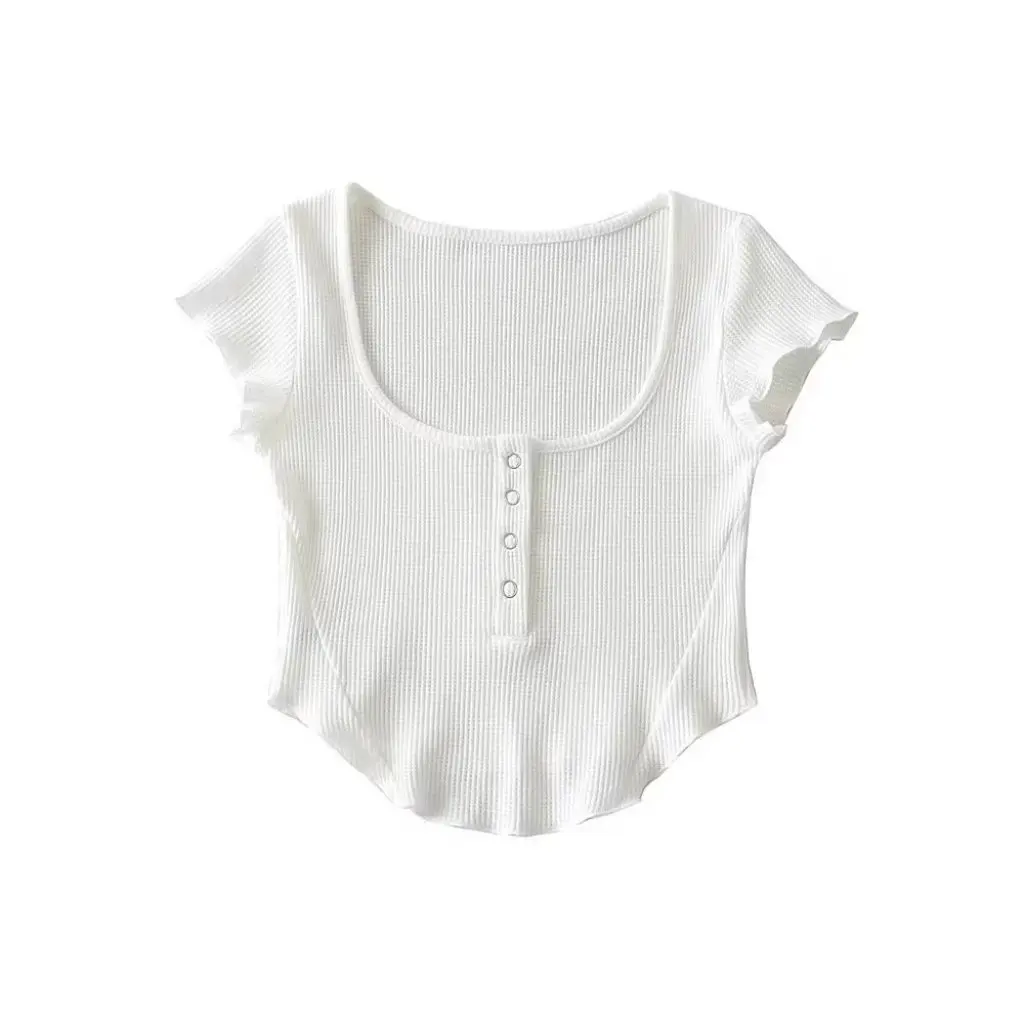 Женская эластичная облегающая футболка INS Hot Girl в американском стиле с U-образным воротником, полуоткрытая пряжка, вафельная, с короткими рукавами, изогнутая по бокам, укороченная
Женская эластичная облегающая футболка INS Hot Girl в американском стиле с U-образным воротником, полуоткрытая пряжка, вафельная, с короткими рукавами, изогнутая по бокам, укороченная