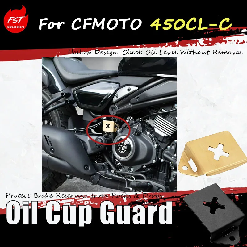For CFMOTO 450CL-C, the modified oil cup guard cover protection cover, the protective cover, and the brass decorative piece.
For CFMOTO 450CL-C, the modified oil cup guard cover protection cover, the protective cover, and the brass decorative piece.