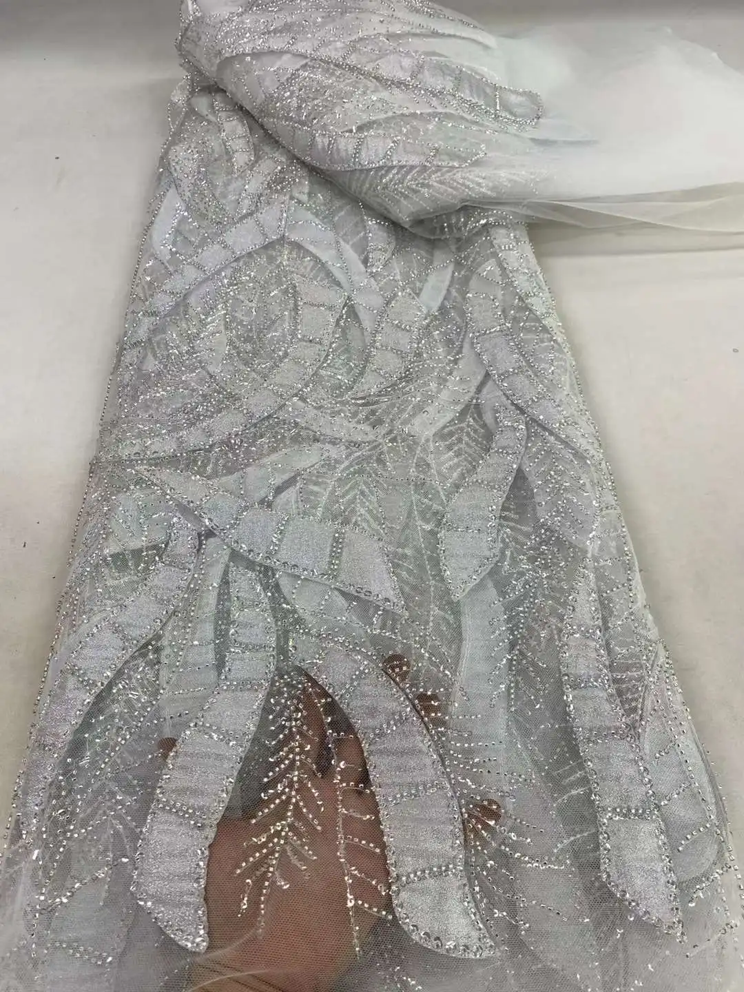 African Sequins Tulle Embroidered Groom Lace Fabric, Beaded Sequins, Nigerian Wedding Dress, High Quality Fashion ZX
African Sequins Tulle Embroidered Groom Lace Fabric, Beaded Sequins, Nigerian Wedding Dress, High Quality Fashion ZX