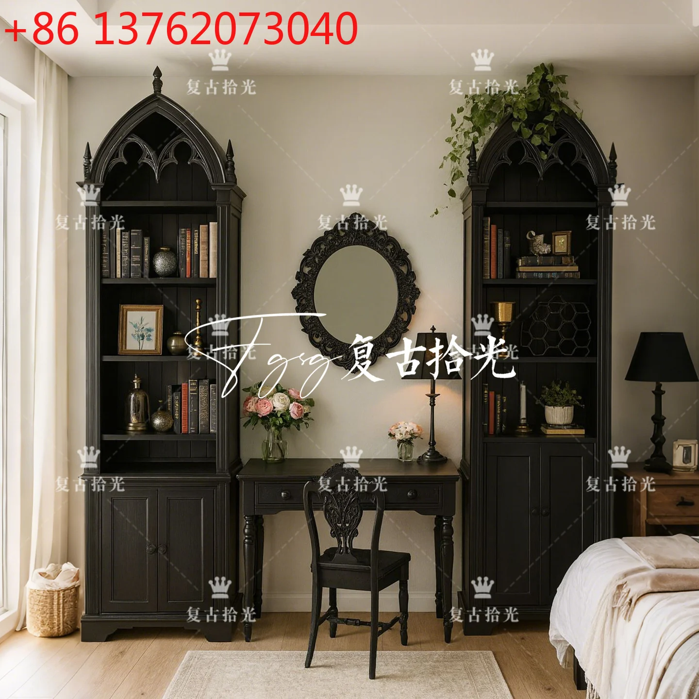 Vintage French vintage solid wood carved bookcase, living room against the wall storage
Vintage French vintage solid wood carved bookcase, living room against the wall storage