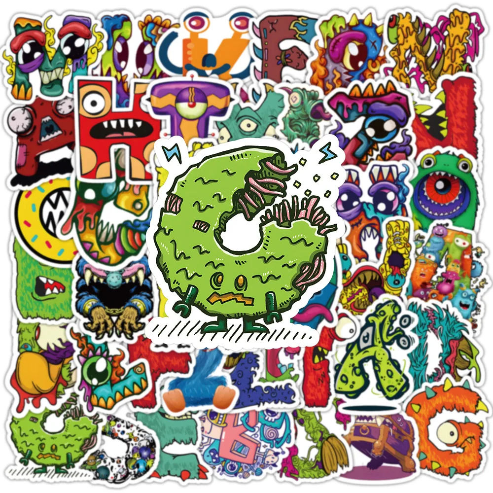 50Pcs cartoon digital monster graffiti sticker creative letter decoration DIY wall car sticker
50Pcs cartoon digital monster graffiti sticker creative letter decoration DIY wall car sticker