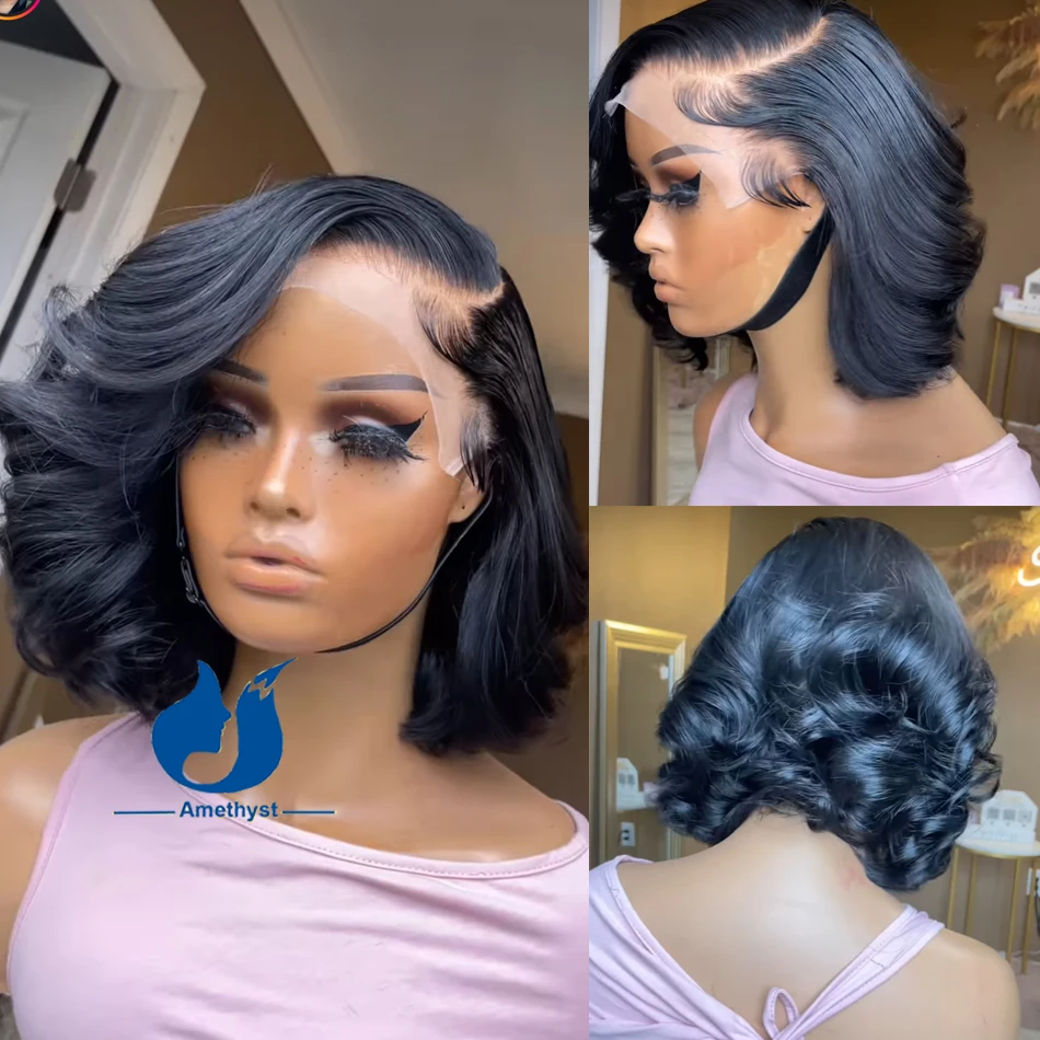 Amethyst Side Part Wave 5.5x4.5 PU Silk Base Lace Closure Wig For Women 13x6Lace Frontal Wig Natural Black Human Hair Short Bob
Amethyst Side Part Wave 5.5x4.5 PU Silk Base Lace Closure Wig For Women 13x6Lace Frontal Wig Natural Black Human Hair Short Bob
