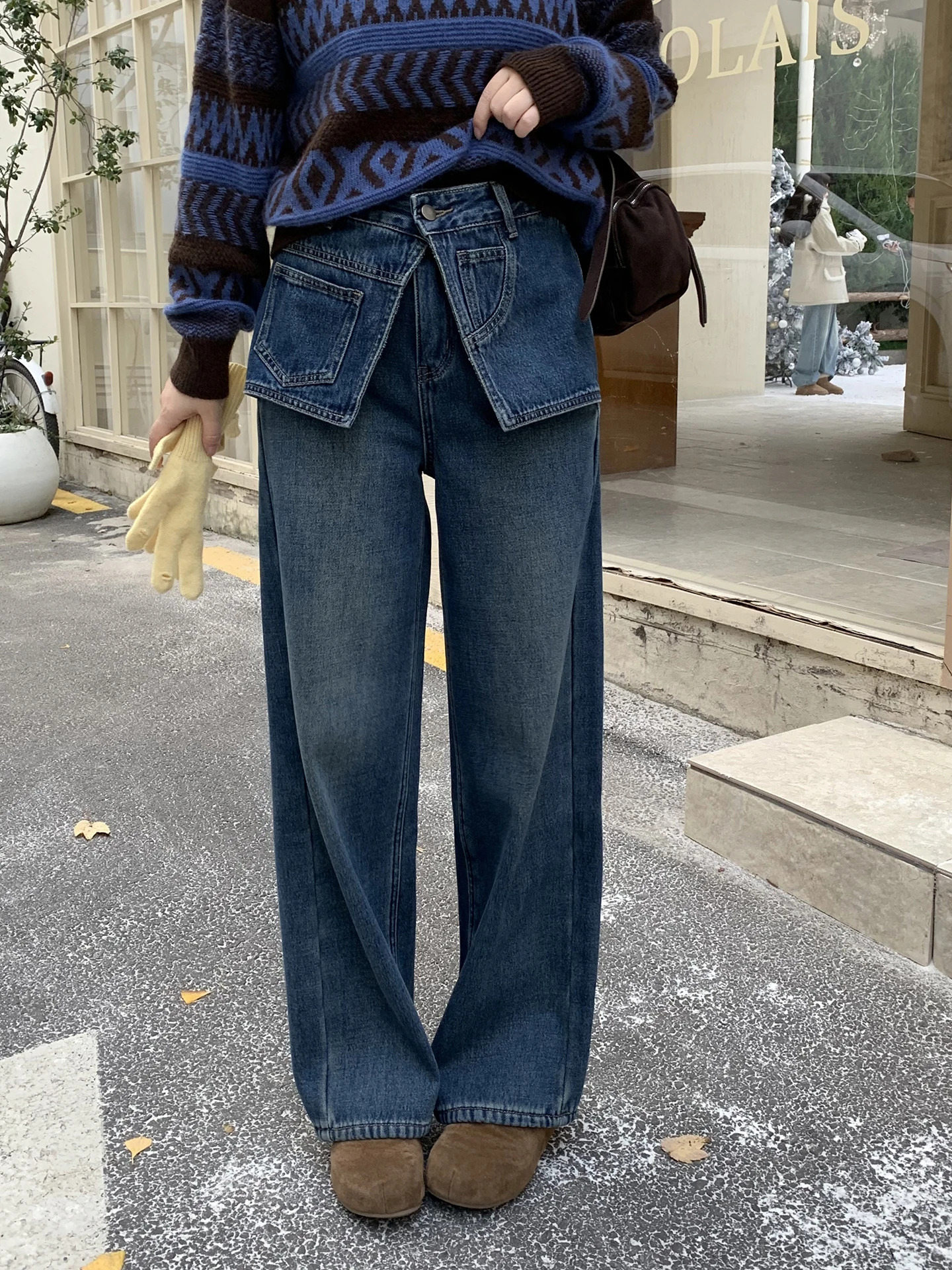 Женские джинсы ELINSU с подкладкой, прямые, в стиле ретро, осенне-зимние, широкие брюки, застежка на пуговицах на талии
Женские джинсы ELINSU с подкладкой, прямые, в стиле ретро, осенне-зимние, широкие брюки, застежка на пуговицах на талии