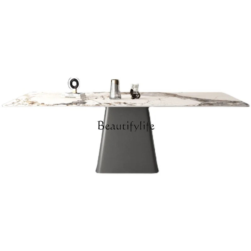 Light luxury bright rock slab rectangular designer creative Nordic modern simple small apartment family dining table
Light luxury bright rock slab rectangular designer creative Nordic modern simple small apartment family dining table