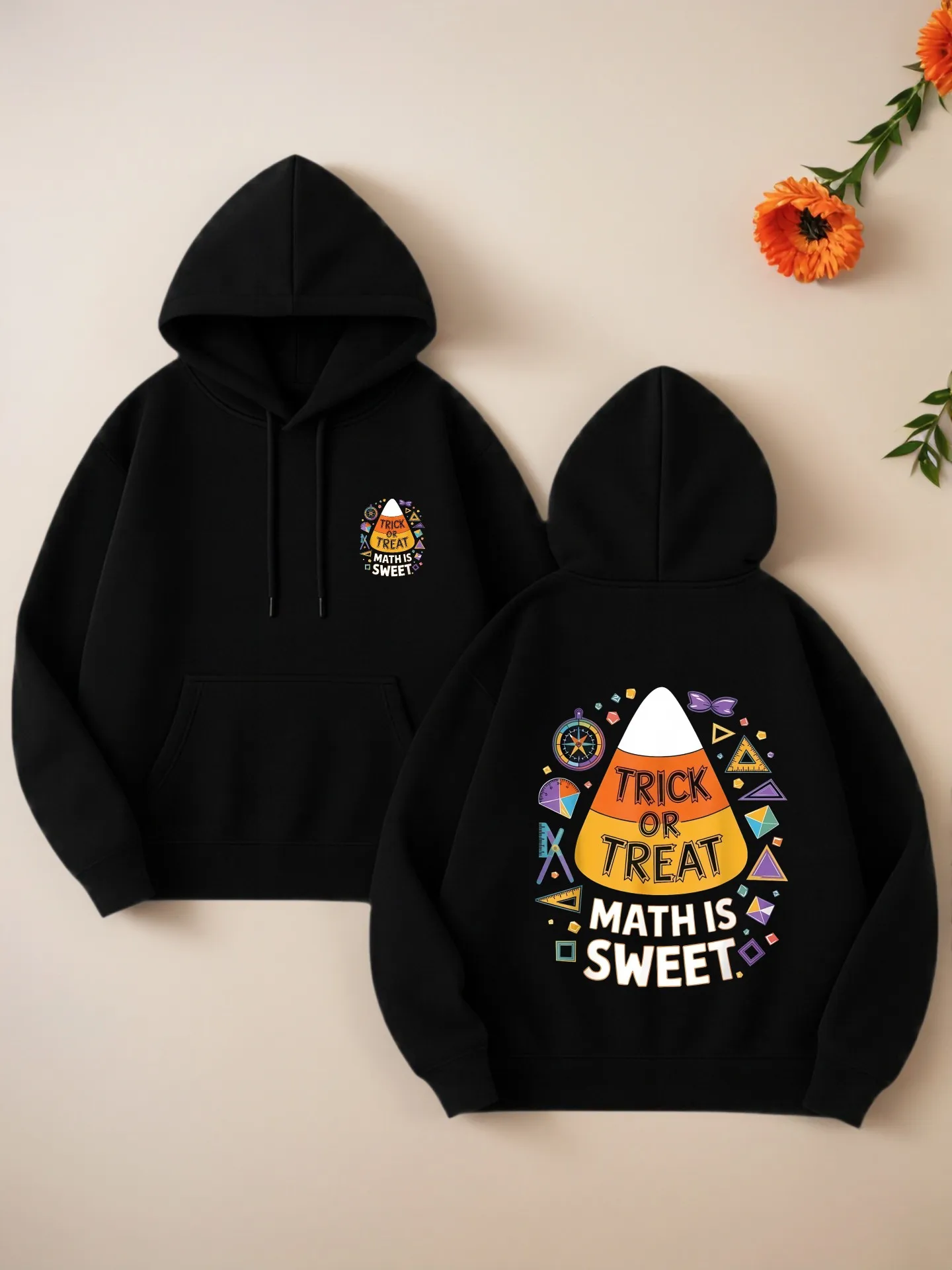 Graphic Hoodie Women, Trick Or Treat Maths Is Sweet Print, Aesthetic Design, Cotton Blend, Casual Everyday Wear, For Teens
Graphic Hoodie Women, Trick Or Treat Maths Is Sweet Print, Aesthetic Design, Cotton Blend, Casual Everyday Wear, For Teens