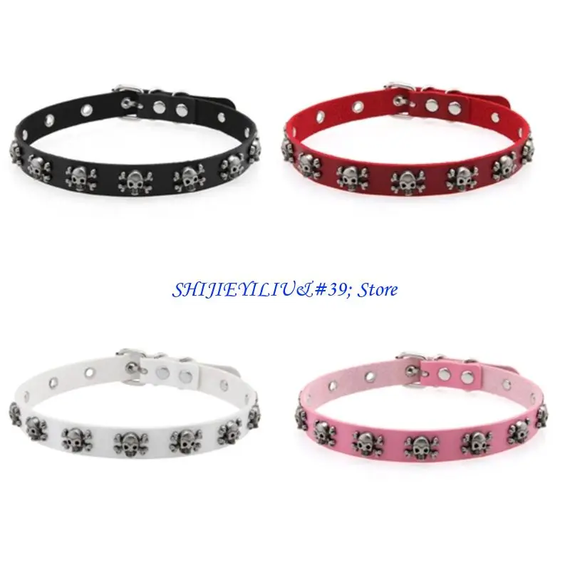 E21F Skull Leather Collar Choker Necklace Punk Gothic Unisex Accessory For Daily Wear
E21F Skull Leather Collar Choker Necklace Punk Gothic Unisex Accessory For Daily Wear