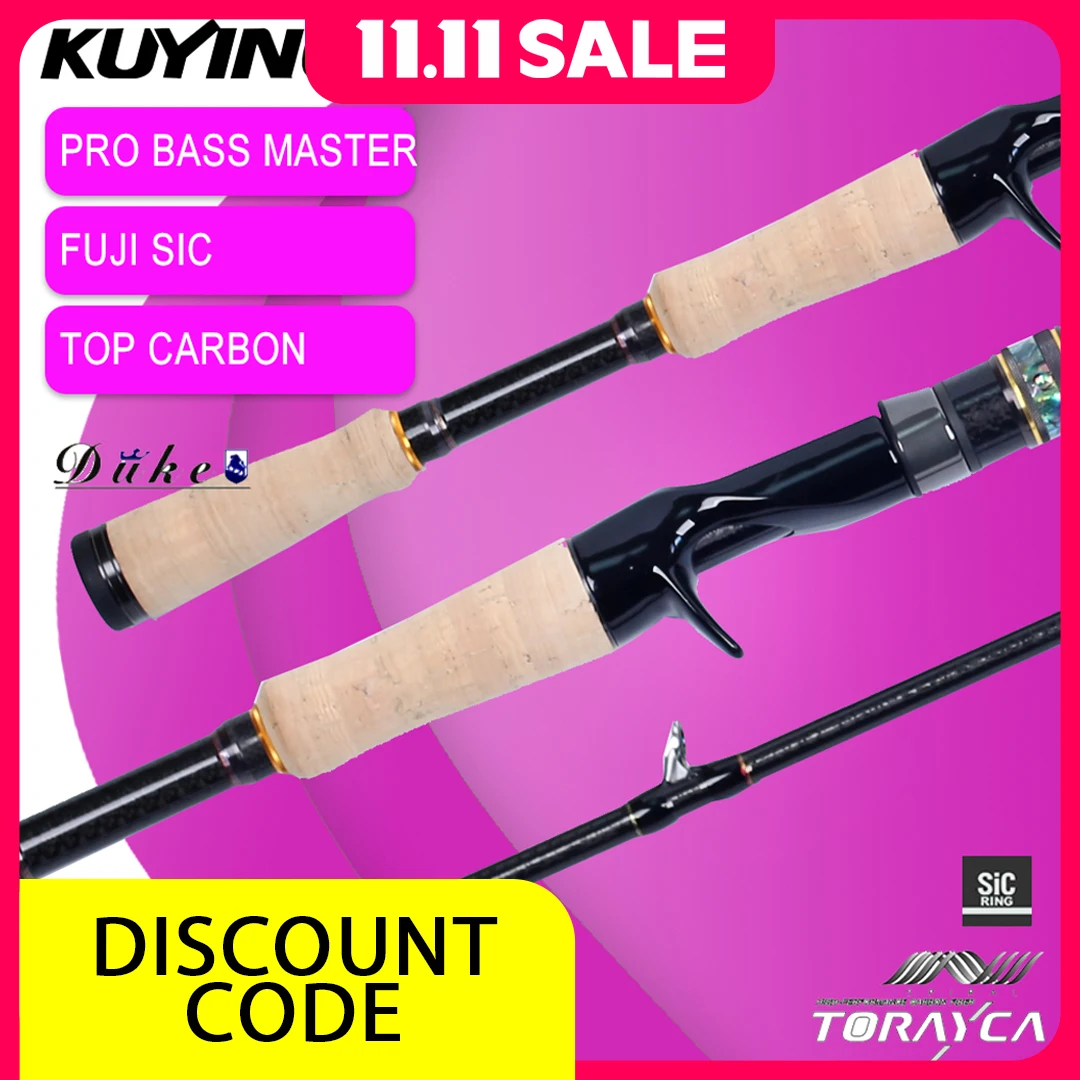 KUYING DUKE-Carbon Fishing Lure Casting Rod, Bass Master Competition Rod, Super Fast Action, FUJI SIC Toray, M, ML Power
KUYING DUKE-Carbon Fishing Lure Casting Rod, Bass Master Competition Rod, Super Fast Action, FUJI SIC Toray, M, ML Power