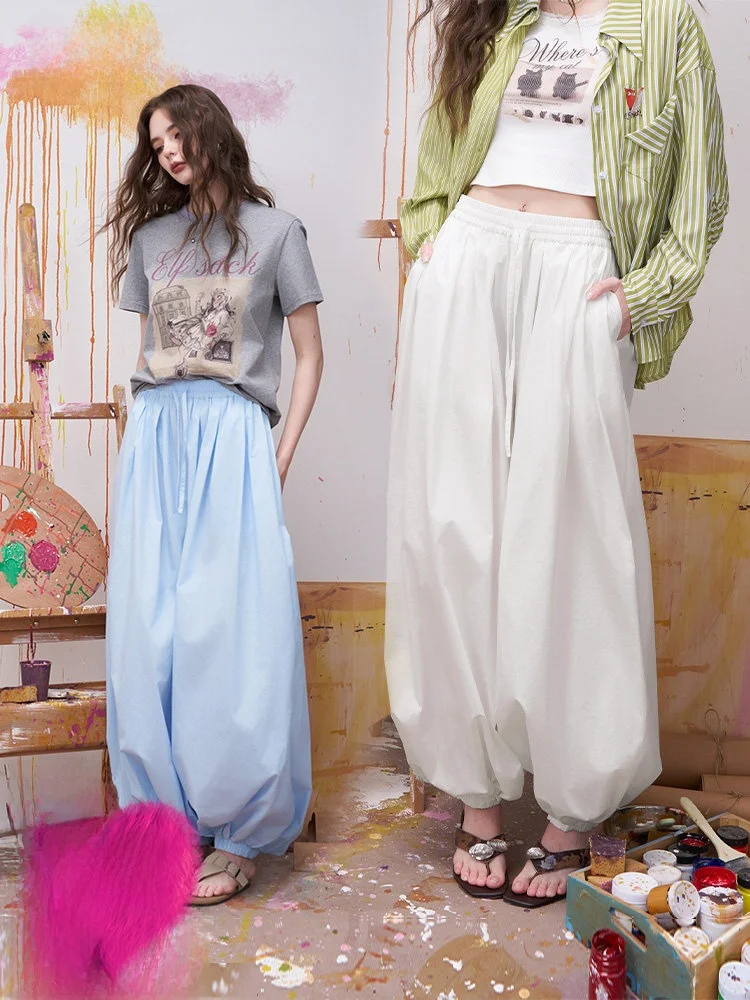 Ladies Casual Cotton Lantern Pants Loose Fit Summer Leisure Style Versatile Baggy Pants Elf Sack Natural Waist Drawstring
Ladies Casual Cotton Lantern Pants Loose Fit Summer Leisure Style Versatile Baggy Pants Elf Sack Natural Waist Drawstring