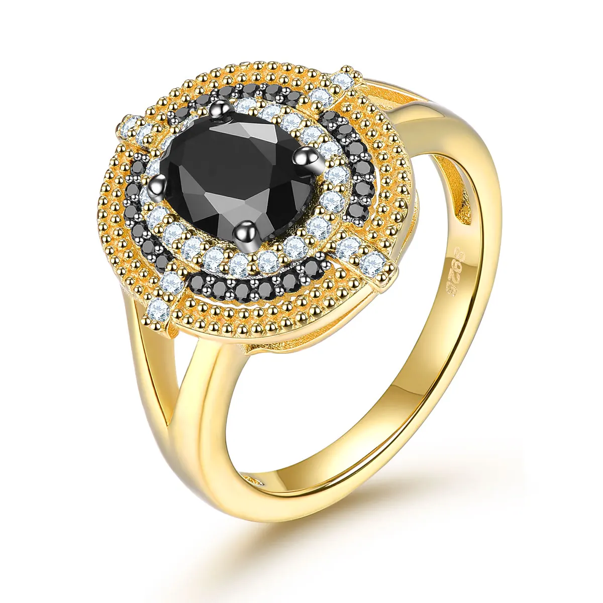 Genuine 1.6 Carats Yellow Gold Plated Silver 925 Ring Natural Black Spinel Ring Oval Cut Gemstone Wedding Ring For Women
Genuine 1.6 Carats Yellow Gold Plated Silver 925 Ring Natural Black Spinel Ring Oval Cut Gemstone Wedding Ring For Women