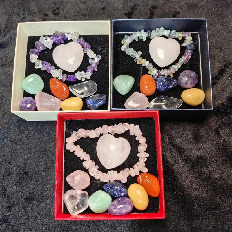 Wholesale Fengshui Natural Crystals Healing Stones Bracelet Heart Stone Chakra Box For Souvenir
Wholesale Fengshui Natural Crystals Healing Stones Bracelet Heart Stone Chakra Box For Souvenir