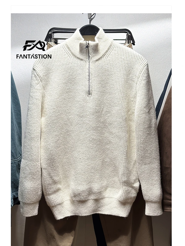 Свитер FANTASTION с воротником-стойкой на молнии, хлопковый, вязаный, дизайнерский, высококачественный, люксовый бренд, пуловер, топ
Свитер FANTASTION с воротником-стойкой на молнии, хлопковый, вязаный, дизайнерский, высококачественный, люксовый бренд, пуловер, топ