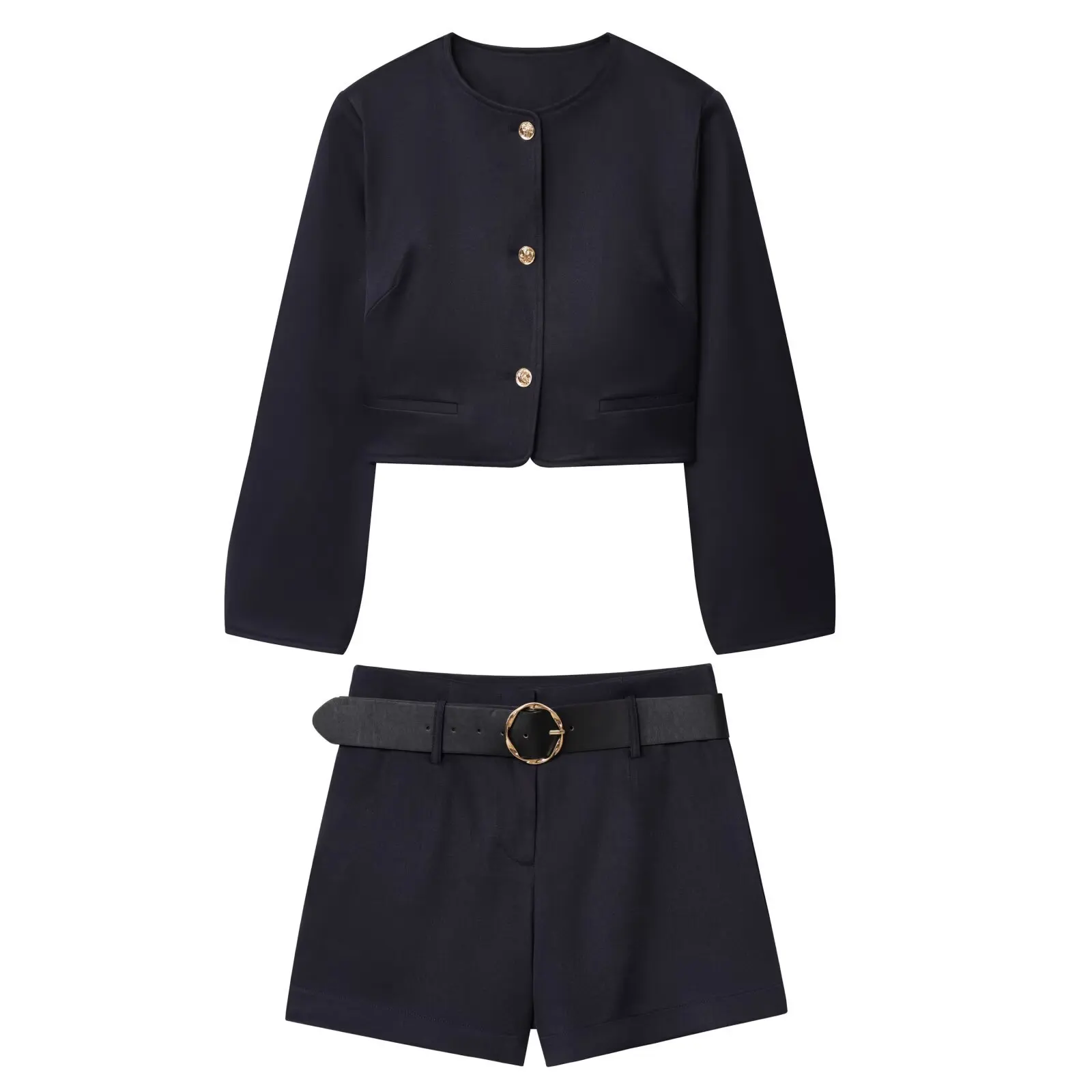 New Autumn Fashion Casual Long Sleeve O-neck Single Breasted Solid Color Slim Jacket + Button Fly Shorts
New Autumn Fashion Casual Long Sleeve O-neck Single Breasted Solid Color Slim Jacket + Button Fly Shorts