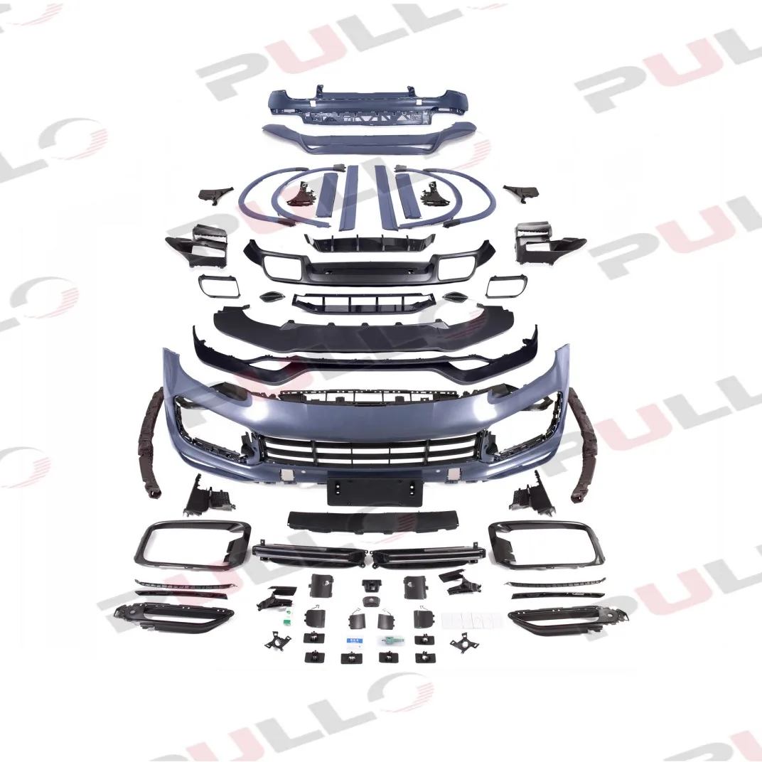 Body Kit for Porsche Cayenne 9Y0 2018-2021 Upgrade to Turbo TKT Style Include Front Bumper Assembly with Grille and Rear Lip
Body Kit for Porsche Cayenne 9Y0 2018-2021 Upgrade to Turbo TKT Style Include Front Bumper Assembly with Grille and Rear Lip