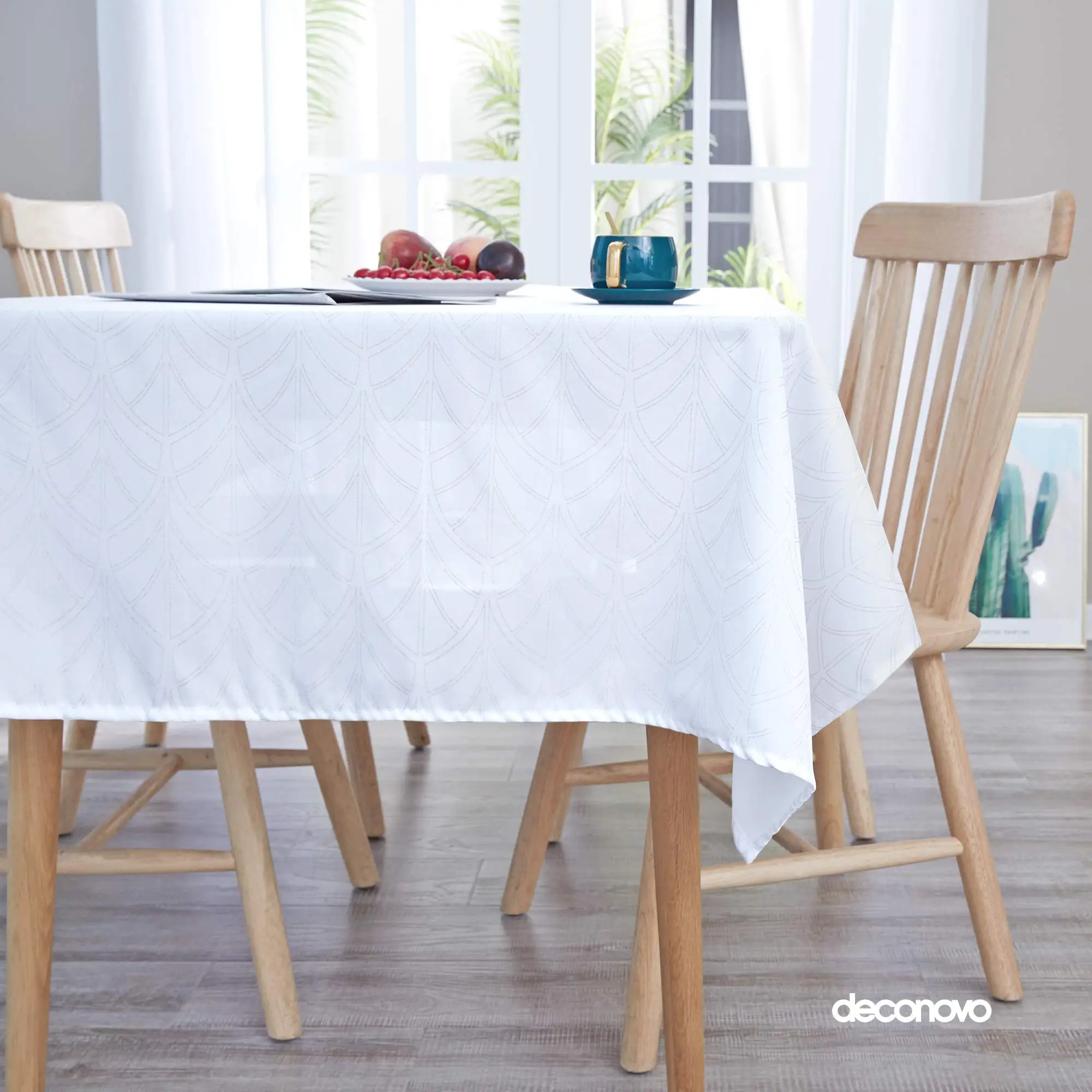 Deconovo 1 Piece Waterproof Table Cover Textured Fabric with Silver Foil Geometric Line Pattern, Decorative Dining Table Protector with Finished Edge
Deconovo 1 Piece Waterproof Table Cover Textured Fabric with Silver Foil Geometric Line Pattern, Decorative Dining Table Protector with Finished Edge
