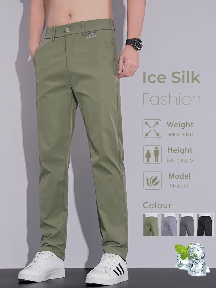Fashion Men's Business Casual Pants Korean Spring Summer Thin Ice Silk Quick-dry Breathable Stretch Trousers Brand Clothing
Fashion Men's Business Casual Pants Korean Spring Summer Thin Ice Silk Quick-dry Breathable Stretch Trousers Brand Clothing